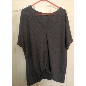 Oversized Waffle Weave Knit Top